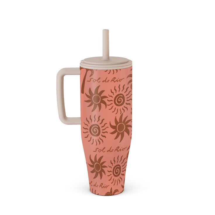 Burga 40oz (1.2L) Insulated Stainless Steel Tumbler with Handle & Leakproof Straw Lid – Double Wall Vacuum Travel Mug, Keeps Drinks Hot up to 12 Hours & Cold All Day, Cup Holder Friendly Reusable Bottle Ipanema - Image 1